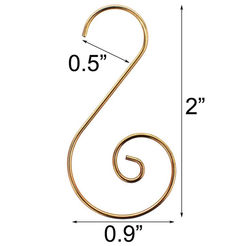 UCSAJI 200PCS Christmas Ornament Hooks Christmas Tree Ornament Hanger Metal Wire Hanging Hook for Xmas Tree Xmas Balls Party Decor (Gold) - Image 4